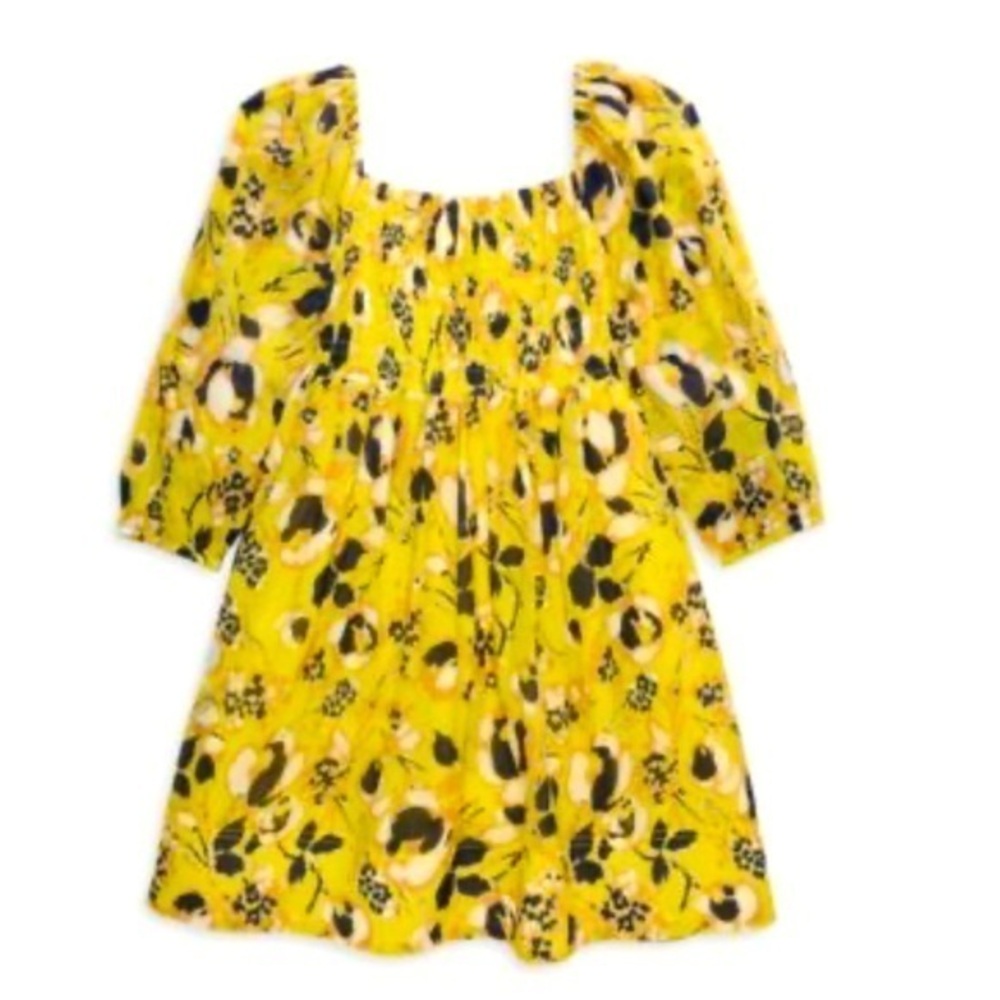 NEW Tanya Taylor Kids Girls Mini Karena Floral Dress In Yellow Size‎ M (10-12)